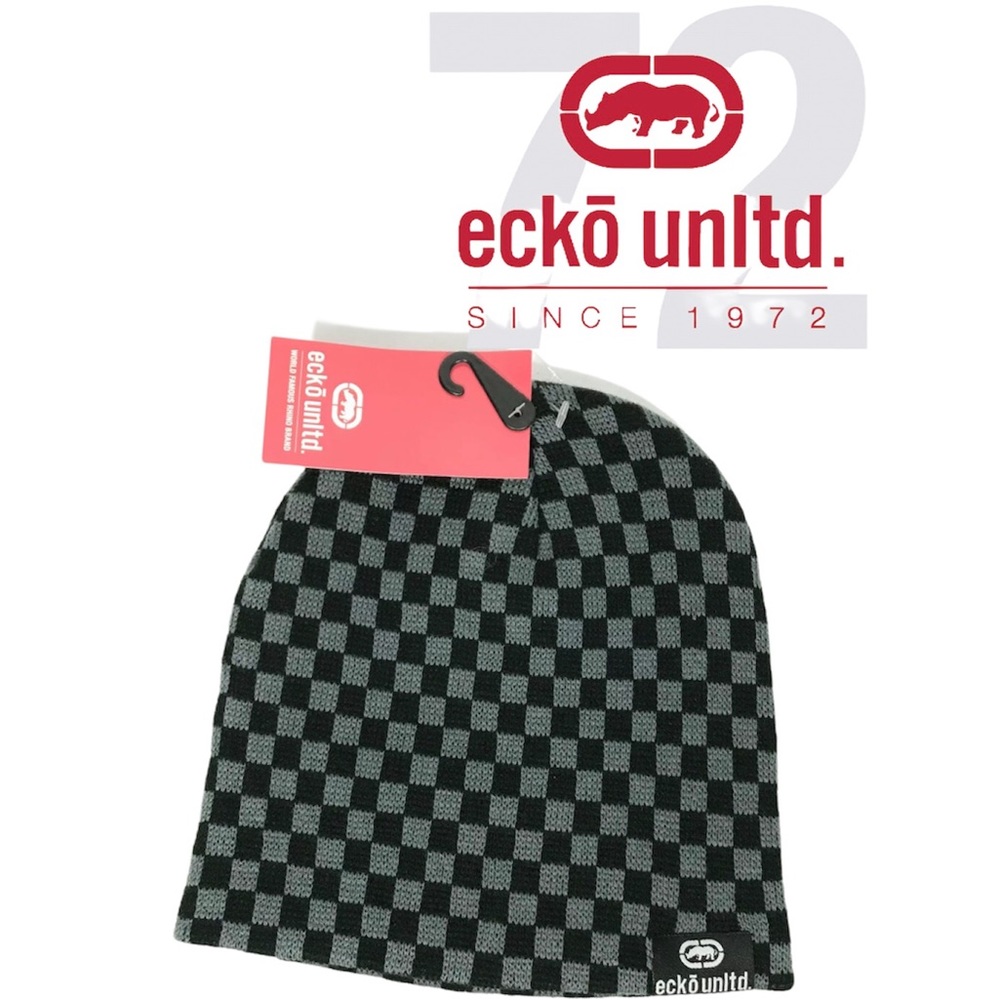 ECKO UNLTD Checked Black/Gray Men’s Beanie New